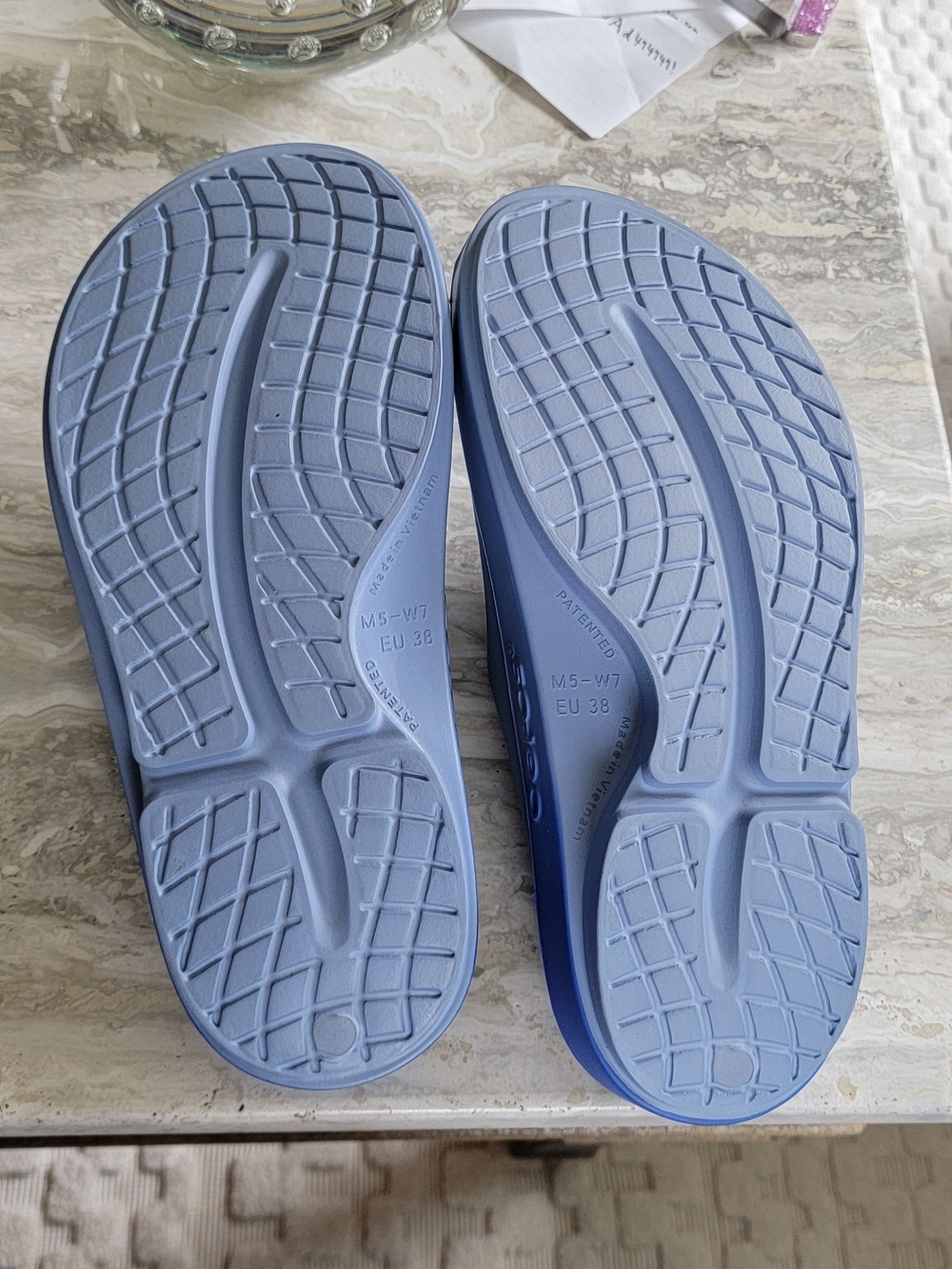 Oofos OOahh Slide - Baja Blue Fade Recovery Sandal - Picture 4 of 8